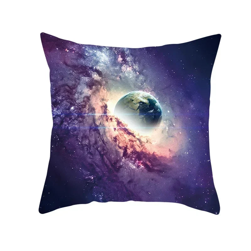 Axyaa Black Hole Polyester Pillowcase - Home Decor Cushion Cover for Sofa, 45X45CM