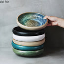 Axyaa 7" Retro Ceramic Ramen Soup Salad Dessert Bowl Plate Set