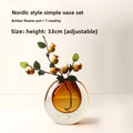 Axyaa Glass Vase: Elegant Decor for Living Room, Dining Table, Fresh Flowers & Hydroponics