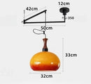 Axyaa Retro Glass Chandelier Light Fixture Solid Wood Pendant Lamp