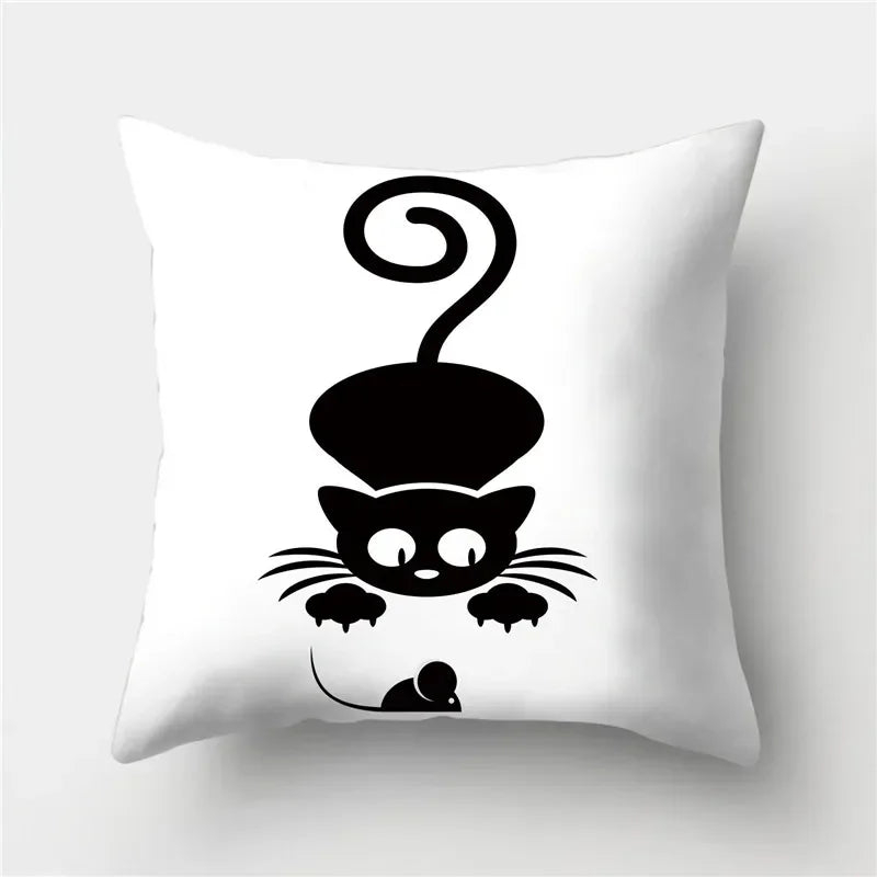 Cute Cat Cushion Cover 45x45cm - Axyaa Home Decor Pillowcases