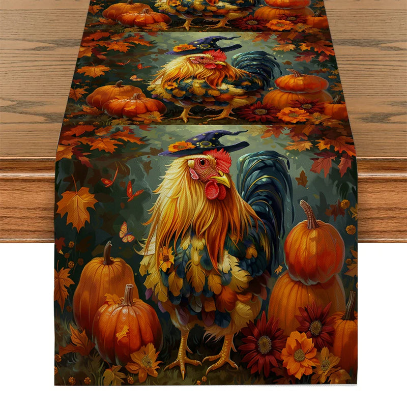 Axyaa Thanksgiving Table Runner: Washable Dining Cloth for Indoor Outdoor Home Décor