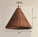 Axyaa Beige Rattan Pendant Light - Handmade Straw Hat Chandelier
