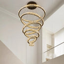 Axyaa Crystal Chandelier Stair Pendant Lamp Living Room Pendant Lights
