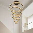 Axyaa Crystal Chandelier Stair Pendant Lamp Living Room Interior Lighting