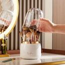 Axyaa 360° Rotating Makeup Brushes Holder & Cosmetic Organizer for Clear Jewelry Container