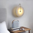 Axyaa Nordic Marble LED Wall Lamp | Circular Restaurant & Bedroom Lighting