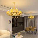 Axyaa Jade Crystal Chandelier: Luxury Marble Living Room Pendant Light