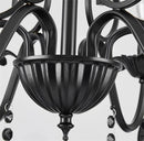 Axyaa Vintage Wrought Iron Chandelier with Clear Crystals