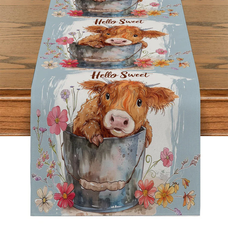 Axyaa Farmhouse Table Runner for Kitchen and Dining Decor