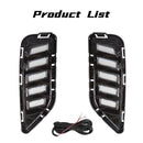 Axyaa LED DRL Turn Signal Lights for Nissan Infiniti QX60: Front Bumper Headlights Night Blue