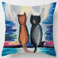 Axyaa Cartoon Cat Pillow Cover for Home Office Bedroom Sofa Car Decoration