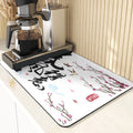 Axyaa Chinese Style Flowers Pattern Cup Mat Set for Dining Table