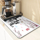 Axyaa Chinese Style Flowers Pattern Cup Mat Set for Dining Table