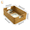 Axyaa Woven Sundries Storage Basket Closet Drawer Desktop Organizer