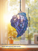 Seashell Sun Catcher Purple Conch Abalone Shell Window Decor Hanging Ornament Axyaa
