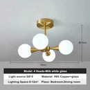 Axyaa LED Copper Glass Ball Ceiling Chandeliers for Modern Home Indoor Lighting