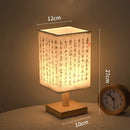 Axyaa LED Square Bedroom Table Lamps - Simple Chinese Style Dimmable Night Light