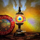 Axyaa Vintage Turkish Mosaic Table Lamp Handcrafted Glass Night Light