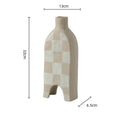 Axyaa Geometric Check Pattern Ceramic Vase for Stylish Home Decor