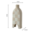 Axyaa Geometric Check Pattern Ceramic Vase for Stylish Home Decor