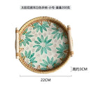 Axyaa Shell Tray: Light Luxury Double-eared Rattan Storage for Decorative Display