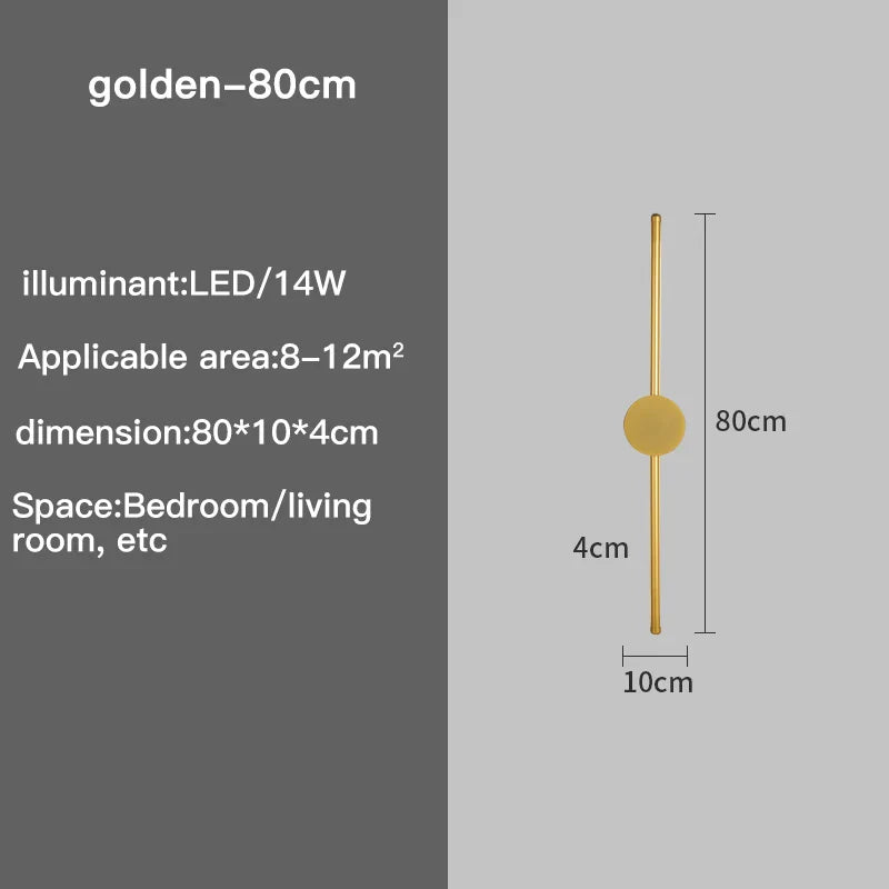 Modern Gold LED Wall Light for Home Decor by Axyaa - Sleek Design for Living Room & Bedroom