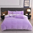 Axyaa Velvet Bedding Set: Duvet Cover, Comforter, Sheet, Pillowcase - 4pc Set