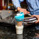 Axyaa Portable Cereal Cup - Leak-proof Hot/Cold Mug for Milk and Oats