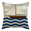 Marine Ship Print Linen Pillow Cover for Home Sofa Decor Axyaa