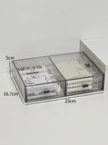 Acrylic Desk Organizer Drawer Set by Axyaa: Transparent Desktop Storage for Stationery & Books