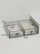 Acrylic Desk Organizer Drawer Set by Axyaa: Transparent Desktop Storage for Stationery & Books