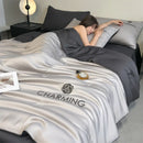 Axyaa Luxury Embroidery Summer Blanket - Lightweight Cooling Quilt - Soft Skin-friendly Comforter