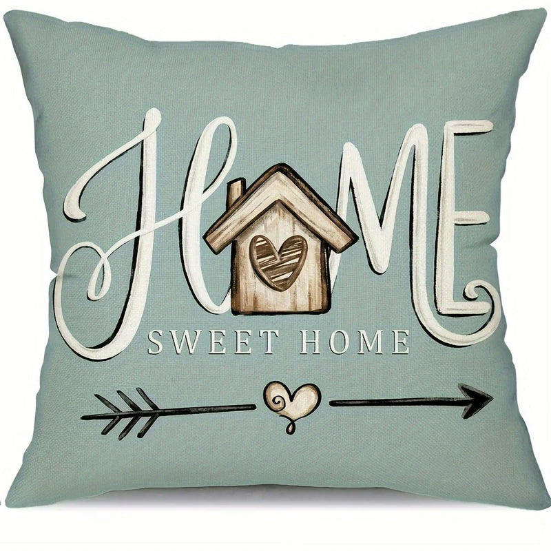 Soft and Comfortable Sweet Home Pattern Design Cushion Cover for Sofa and Chair by Axyaa