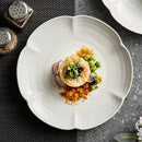 Axyaa Flower Shape Ceramic Dim Sum Plate Set for Molecular Cuisine and Desserts