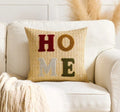 Embroidered Happy Home Pillow Cover by Axyaa for Living Room & Bedroom
