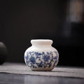 Axyaa Blue & White Porcelain Mini Vase for Home Decor & Table Ornaments