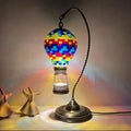 Axyaa Hot Air Balloon Glass Table Lamp - Handcrafted Mosaic Bed Night Light