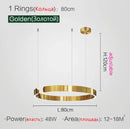 Axyaa LED Full Spectrum C-ring Pendant Light: Modern Luxury Minimalist Lighting for Home Decor.