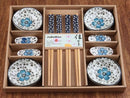 Axyaa Cherry Blossom Ceramic Sushi & Sashimi Dinnerware Set (12Pcs)