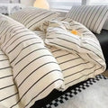 Axyaa Korean Style Stripe Grid Bedding Set Twin Queen Full Size Bed Linen