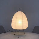 Axyaa Japanese Rice Paper Lamp with Tricolored Bulb and Metal Feet