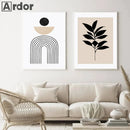 Geometric Arch Line Canvas Wall Art Print for Modern Home Decor by Axyaa