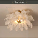 Axyaa Nordic Ostrich Feather Art Chandelier for Home Decoration