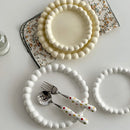 Axyaa Korean Pearl Ceramic Plates Set for Food Dinner Breakfast Cake Dessert Salad