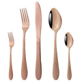 Axyaa 5Pcs Silver Stainless Steel Cutlery Set Dinnerware Tableware Silverware Set