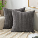 Axyaa Corduroy Striped Throw Pillow Covers for Couch Sofa Bedroom 18x18 Inch