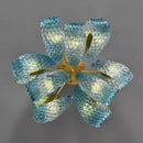 Axyaa Peacock Blue Glass Flower Chandelier for Home Lighting