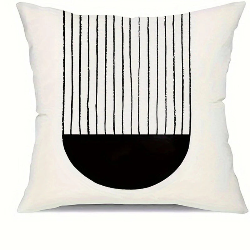 Axyaa Minimalist Round Printed Pillowcase Cover