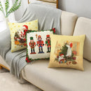 Axyaa Christmas Pillow Covers: Santa Socks Nutcracker Throw Pillowcase for Home Decor